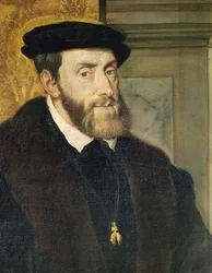 Detail des sitzenden Porträts von Kaiser Karl V. (1488-1576) 1548